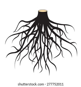 Black vector roots of tree.