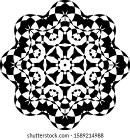 Black vector round ornament pattern