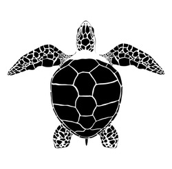 Black Vector Sea Turtle