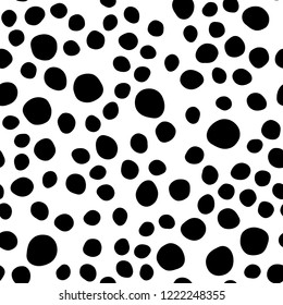 Black vector seamless texture with disks. Glitter abstract illustration with blurred drops of rain. Trendy design for wallpaper, fabric makers.