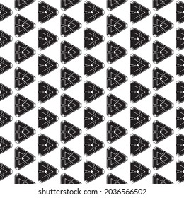 Black vector seamless triangles on white background