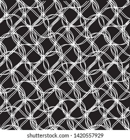 Black vector seamless wavy line pattern