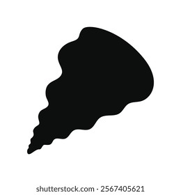 Black vector seashell silhouette with tropical design