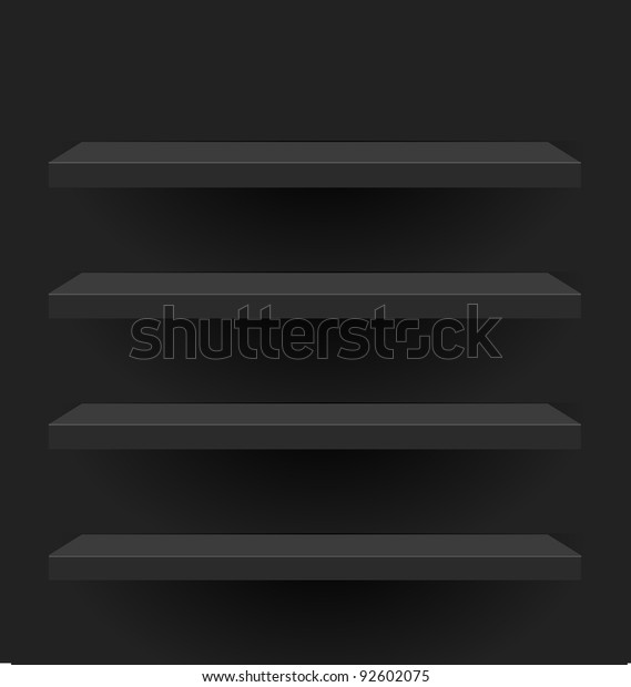 Black Vector Shelves Your Design Stock Vector (Royalty Free) 92602075