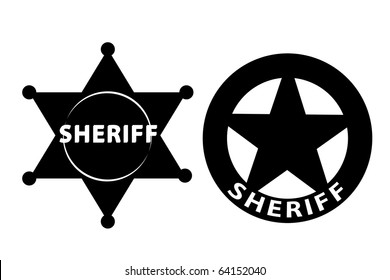Black vector  Sheriff star on white background svg