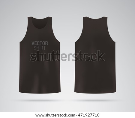 Download Black Vector Shirt Mockup Mens Black Stock Vector (Royalty ...