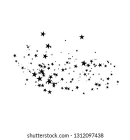 Black Vector Shooting Star Tail - Falling Stars Silhouette Isolated on White Background. Stardust - Rocket Tail.