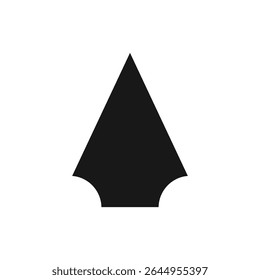 Black vector silhouette arrowhead illustration template
