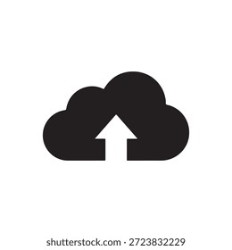 Black vector silhouette of a cloud for data storage purposes
