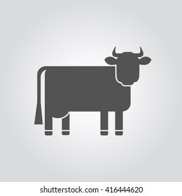 The black vector silhouette of a cow. The symbol of a Holstein breed cow. Cow icon. Cow symbol. Cow sign. Cow Icon Vector.