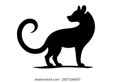 black vector silhouette of a dog elegant abstract style