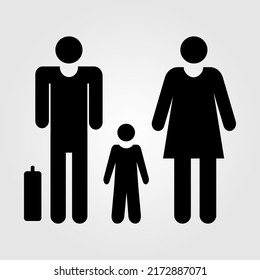 Black vector silhouette family icon on white background