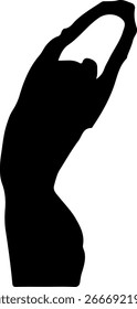 Ilustración de silueta de Vector negro de la mano de una mujer bailando