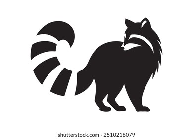 silhueta vetorial preta de um estilo abstrato elegante Raccoon