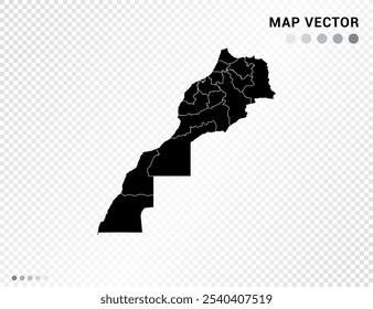Silueta de Vector negro del mapa del Sahara sobre fondo transparente.
