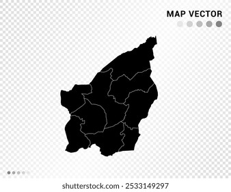 Silhueta vetor preta do mapa de San Marino sobre fundo transparente.