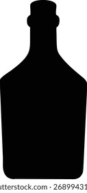 Black vector silhouette of a tall, elegantly tapered bottle often used for liquor, wine, or spirits. This minimalist icon is perfect for packaging mockups, branding, bar menus, distillery logos
