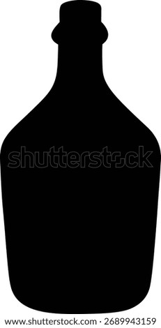 Black vector silhouette of a tall, elegantly tapered bottle often used for liquor, wine, or spirits. This minimalist icon is perfect for packaging mockups, branding, bar menus, distillery logos