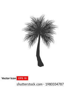 Schwarz Vektorsymbol für einzelne Palmen Silhouette einzeln.