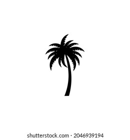 Icono aislado de silueta de palmera simple vector negro