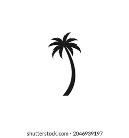 Icono aislado de silueta de palmera simple vector negro