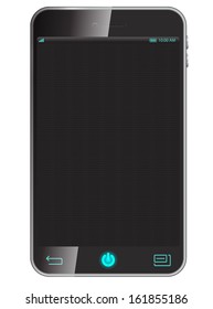 black, vector smart phone isolated on white