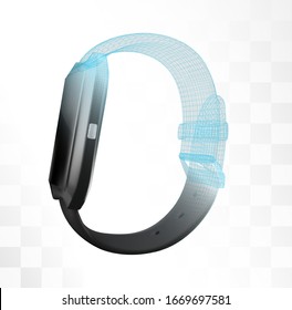 reloj inteligente vectorial negro en fondo blanco