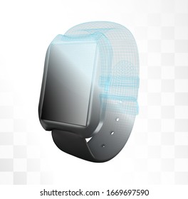 reloj inteligente vectorial negro en fondo blanco