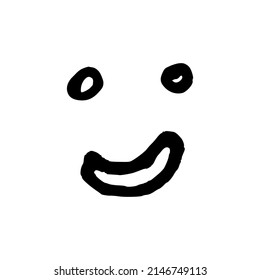 black vector smile emoticon often needed for design material