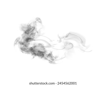 Black vector smoke, cloudy, fog background PNG effect. Isolated on transparent background. Vector