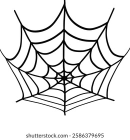 Black vector spider web isolated on white vector illustration