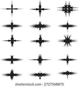 Black Vector Starburst Sparkle Set