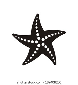 Black vector starfish icon isolated on white background