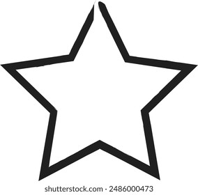 black vector stars in doodle style on white background. Could be used as pattern or standalone element. Brush marker sketchy