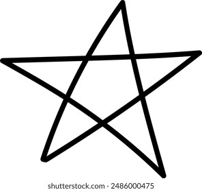 black vector stars in doodle style on white background. Could be used as pattern or standalone element. Brush marker sketchy