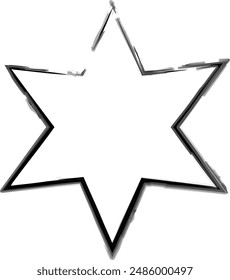 black vector stars in doodle style on white background. Could be used as pattern or standalone element. Brush marker sketchy