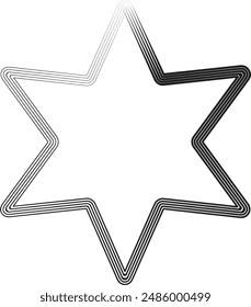 black vector stars in doodle style on white background. Could be used as pattern or standalone element. Brush marker sketchy