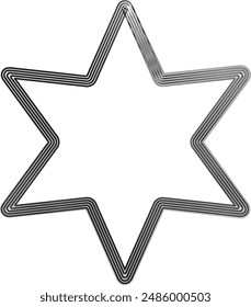 black vector stars in doodle style on white background. Could be used as pattern or standalone element. Brush marker sketchy