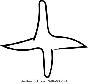 black vector stars in doodle style on white background. Could be used as pattern or standalone element. Brush marker sketchy