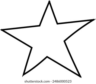 black vector stars in doodle style on white background. Could be used as pattern or standalone element. Brush marker sketchy