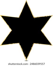 black vector stars in doodle style on white background. Could be used as pattern or standalone element. Brush marker sketchy