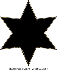 black vector stars in doodle style on white background. Could be used as pattern or standalone element. Brush marker sketchy