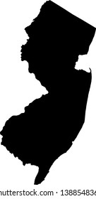 Black vector of the State of New Jersey, USA