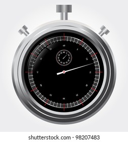 Black vector stopwatch in high detail.