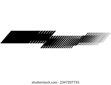 Black vector stripe on a white background. for a sticker on a vehicle, car, bus, SUV, toys, a pattern on sportswear, web design, interior design, printing, video. For plotter cutting. Modern pattern. 
