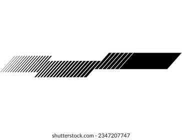 Black vector stripe on a white background. for a sticker on a vehicle, car, bus, SUV, toys, a pattern on sportswear, web design, interior design, printing, video. For plotter cutting. Modern pattern. 