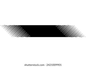 Black vector stripe on a white background with a transition from a geometric pattern of lines. Pointer. Design element. Vector pattern