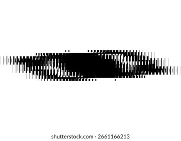 Black vector Stripe for text on a white background of broken lines. Vector spot. Technological design element. Striped vector background for the basis of covers, advertising, video, packaging. reels. 