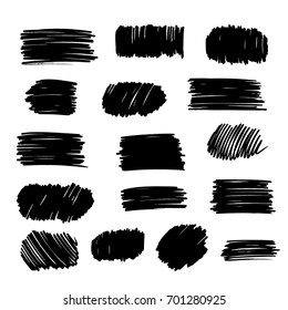 black vector  strokes of marker on white background 