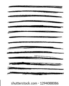 Black vector strokes of pastel pencil on white background 